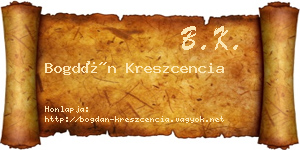 Bogdán Kreszcencia névjegykártya